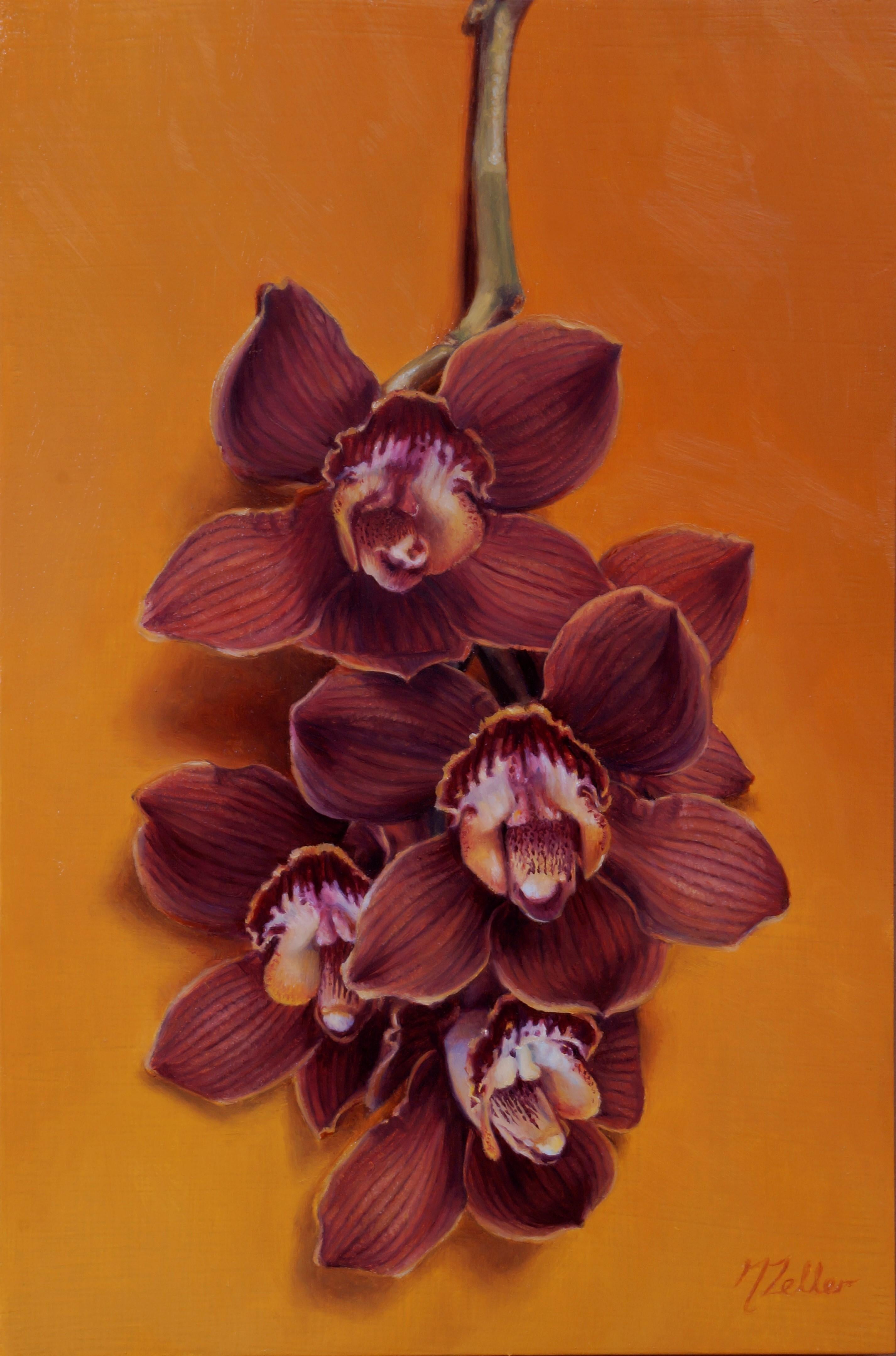 „Cymbidium-Orchideen“ Ölgemälde