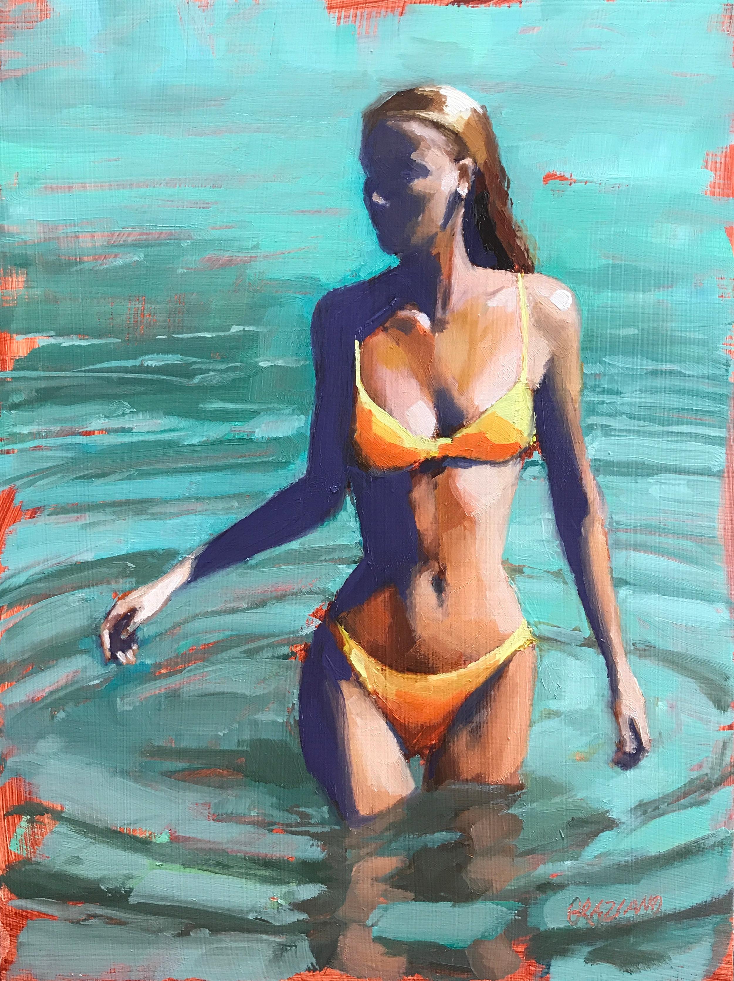 Dan Graziano  Nude Painting - "Aphrodite emerging", Oil Painting