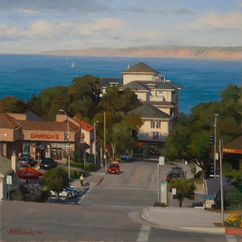 John Pototschnik Landscape Painting - "Monterey Bay", Oil painting