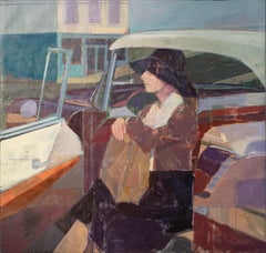 "Waiting By the Vehicle, " Oil painting