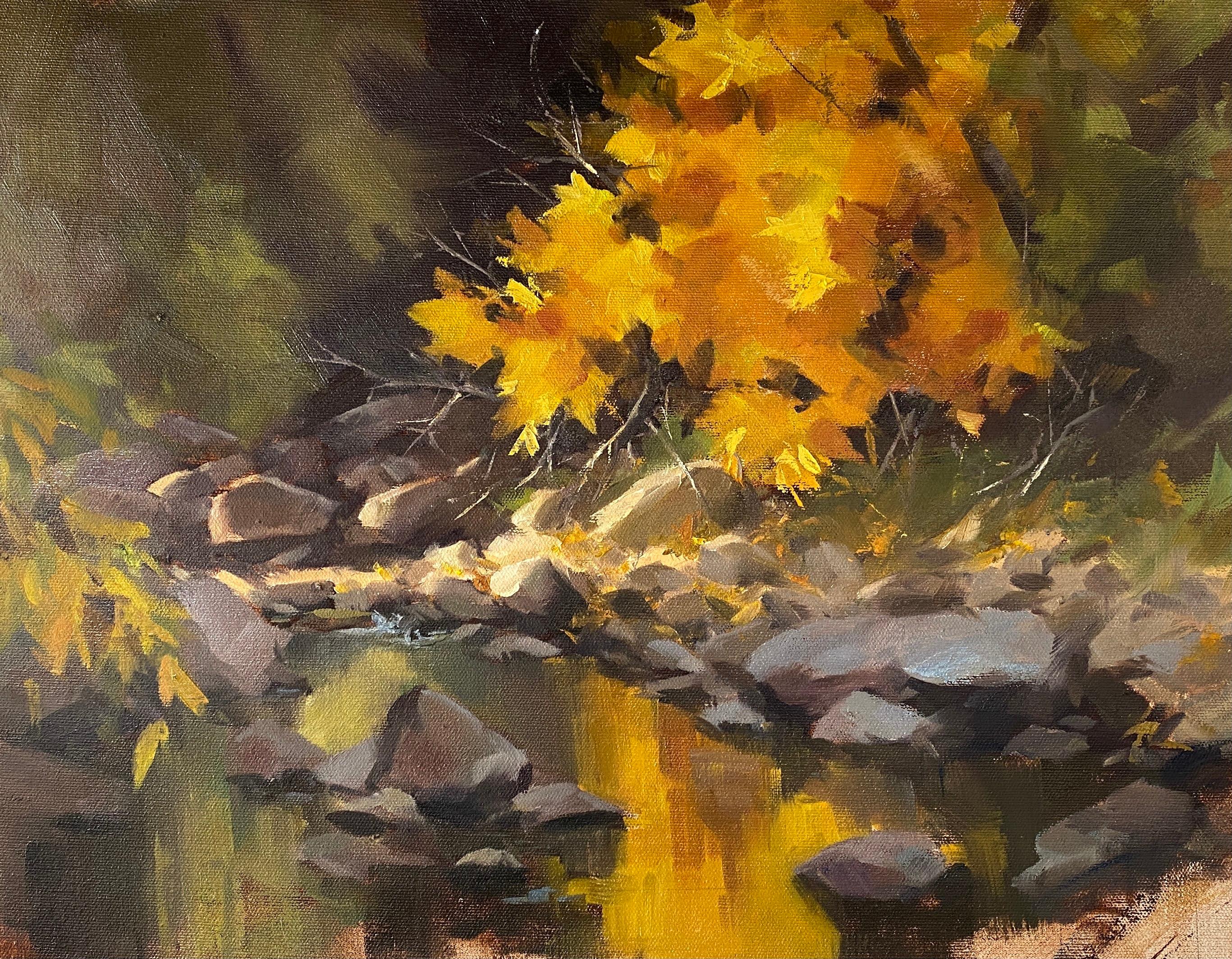 Judd Mercer Landscape Painting - "Stream on Fire, " Oil painting