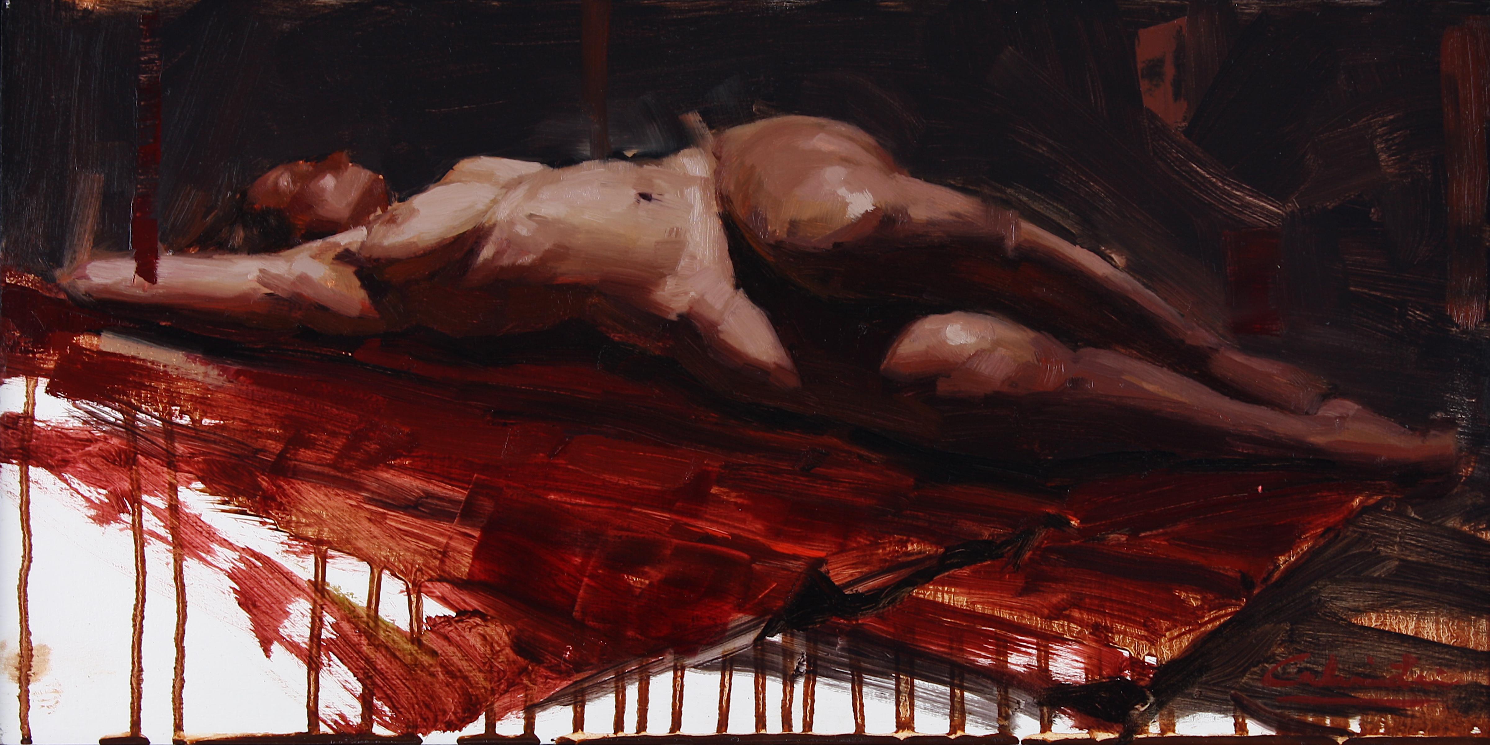 Calvin Lai Figurative Painting - "Repose" Oil Painting