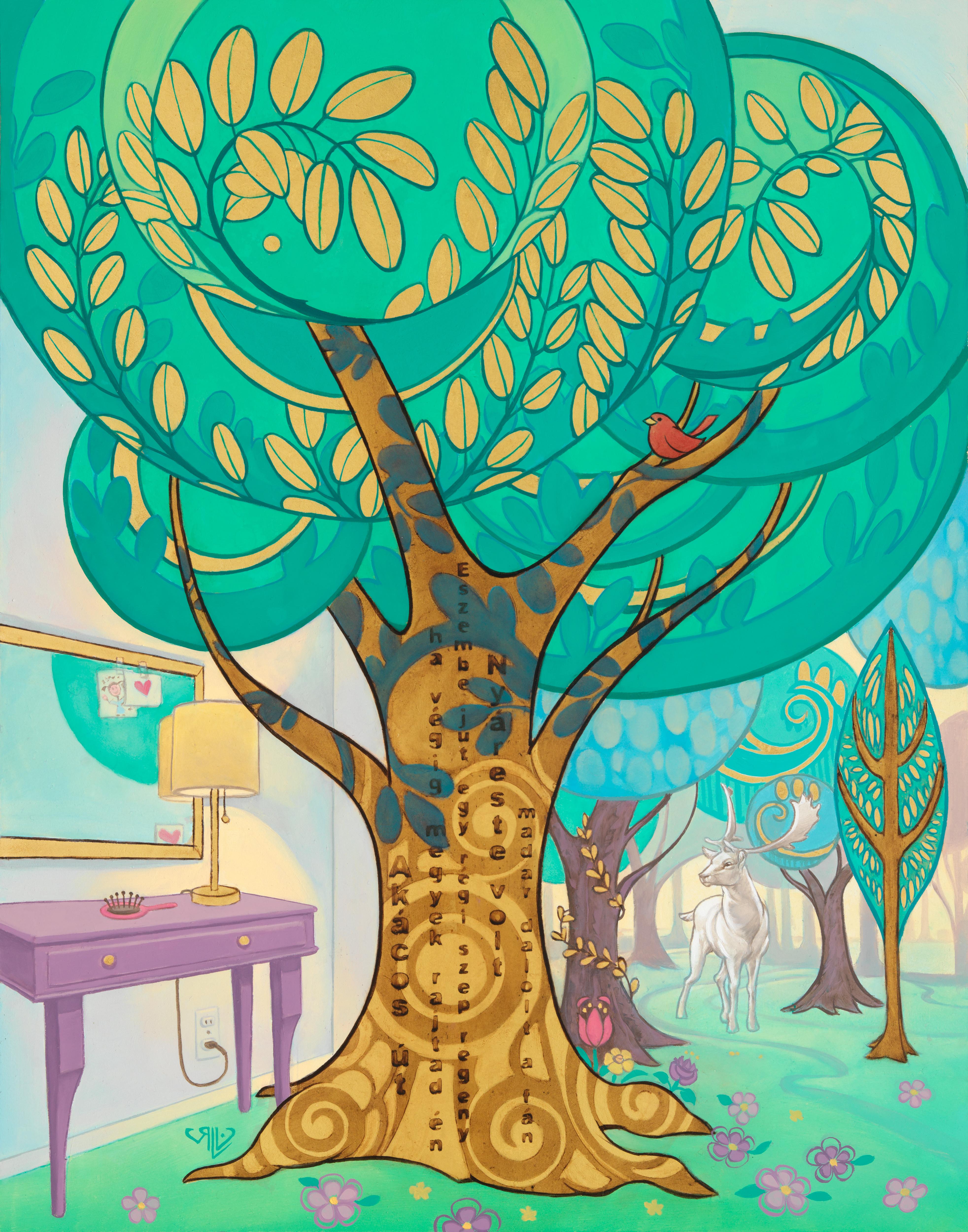« Le beau arbre », peinture à l'huile