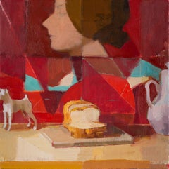 "Bread Dog Red, " Oil Painting