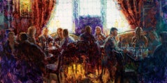 "Pub with Friends" Oil Painting