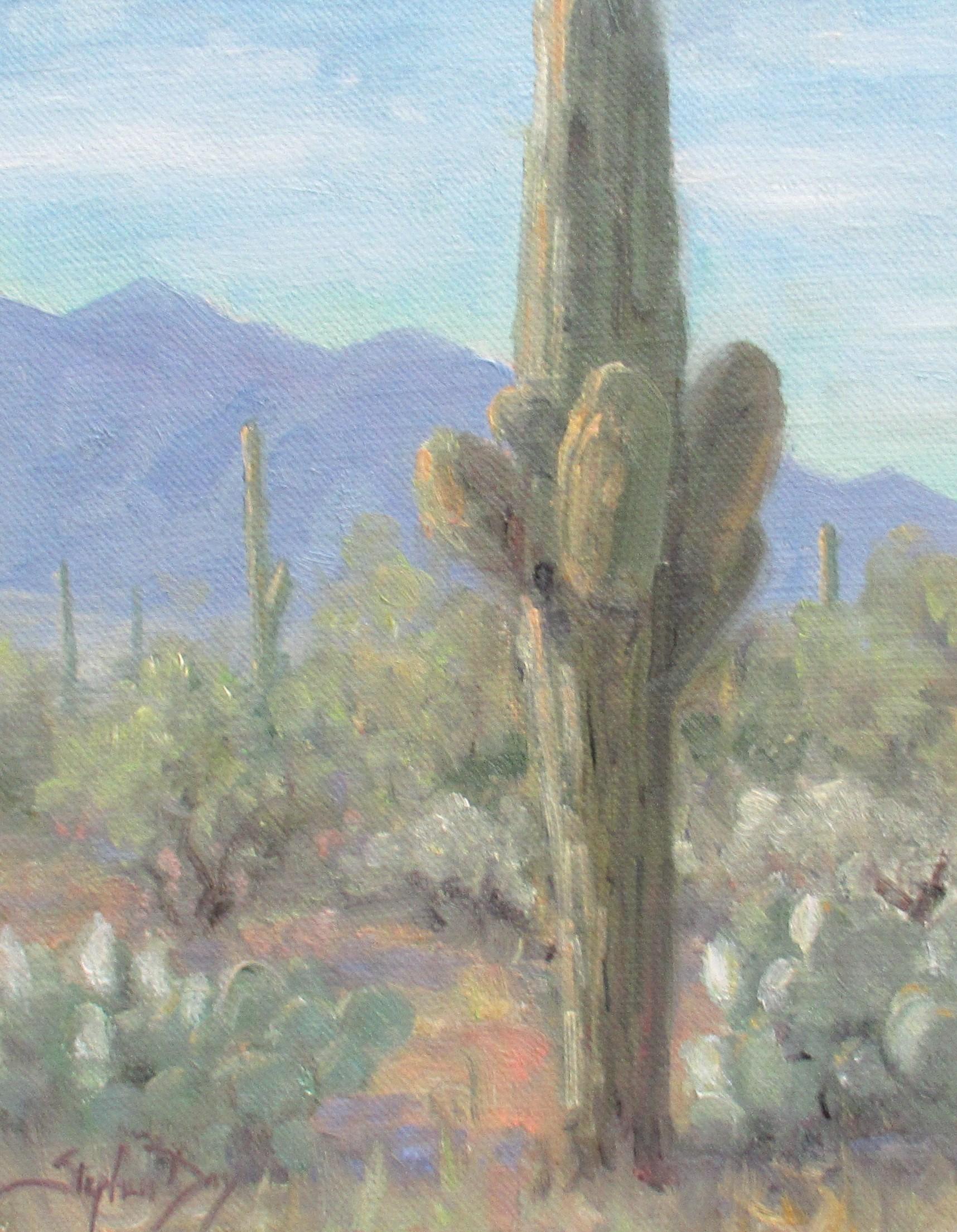 Figurative Painting de Stephen Day - "Mañana en el desierto" Pintura al óleo