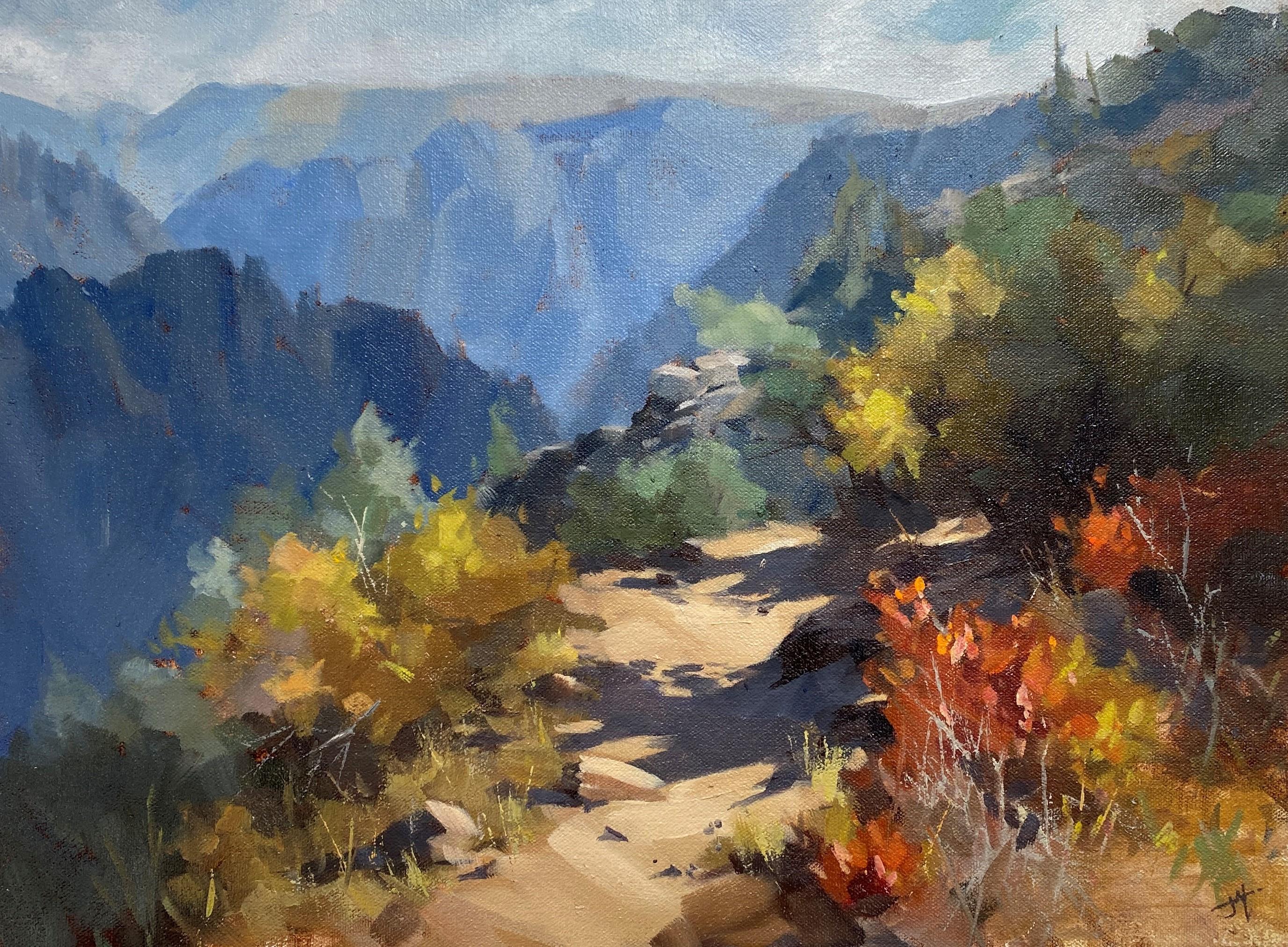 Figurative Painting de Judd Mercer - "Vista larga", pintura al óleo