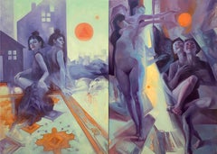 "Paper City, " Oil Painting