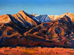 Peinture à l'huile « Sangre De Cristo Sunrise, Colorado »