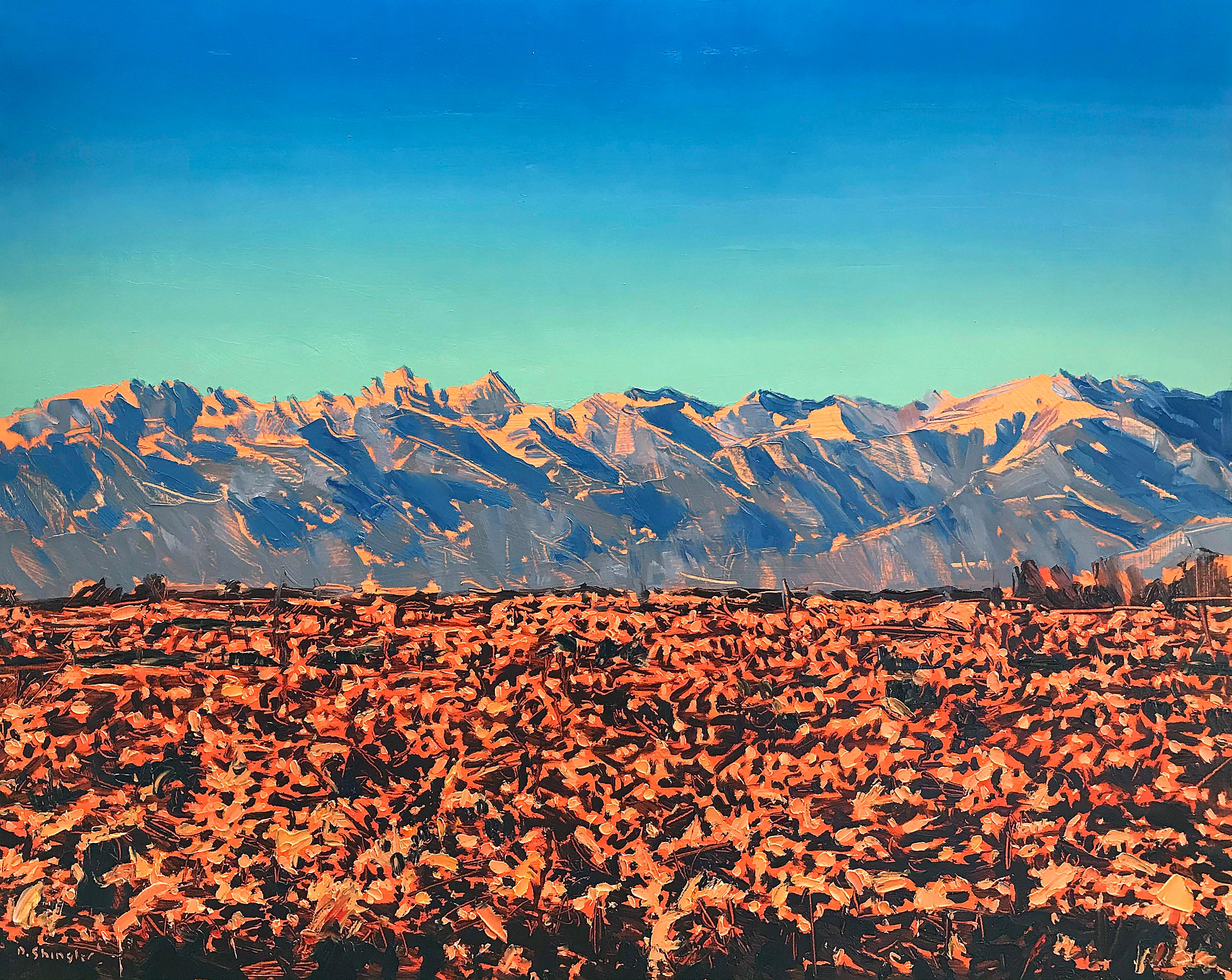 David Shingler Figurative Painting - "Sangre De Cristo Ranches, Colorado" Oil Painting