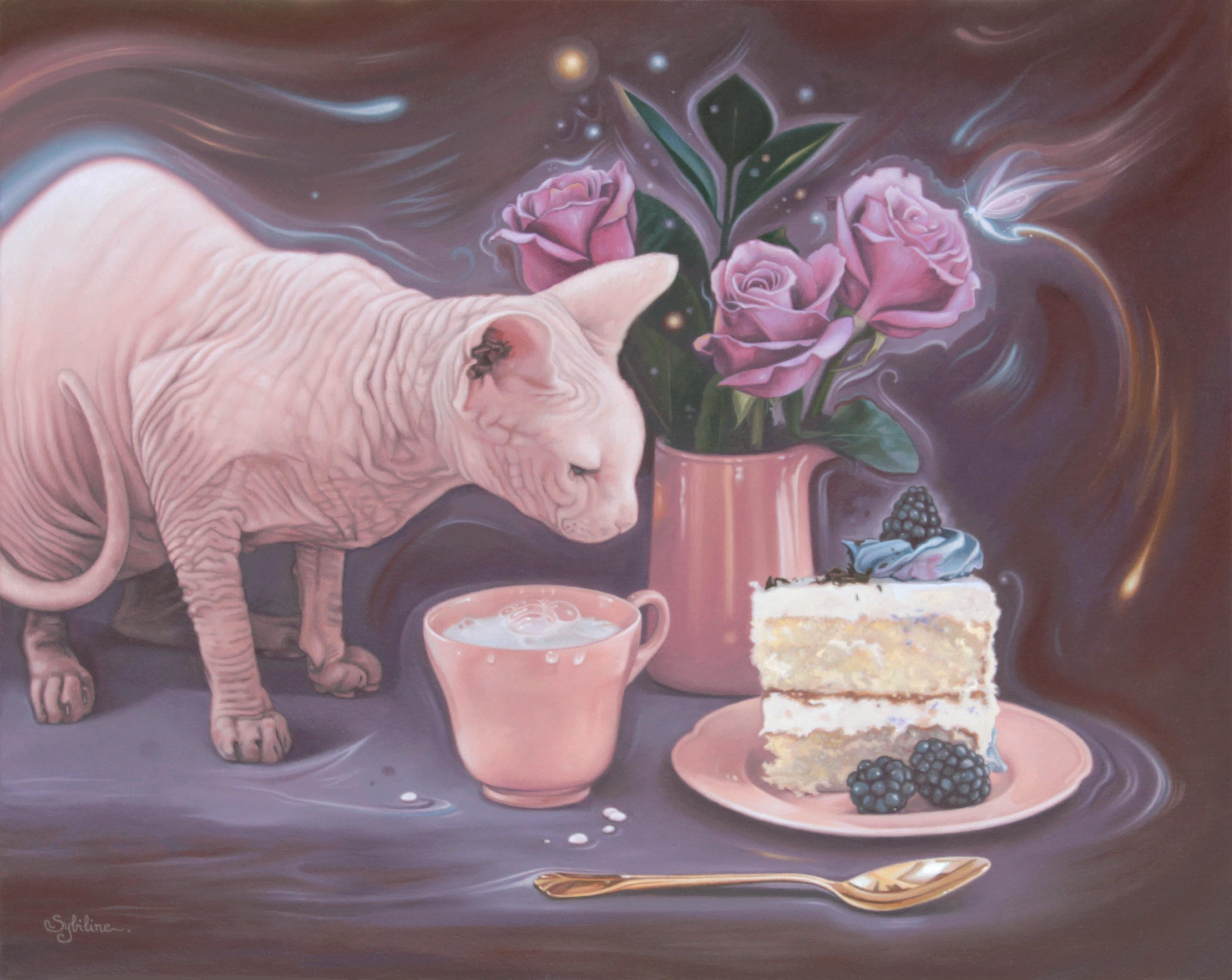 Sybiline Animal Painting - "Afternoon Delight" Oil Painting