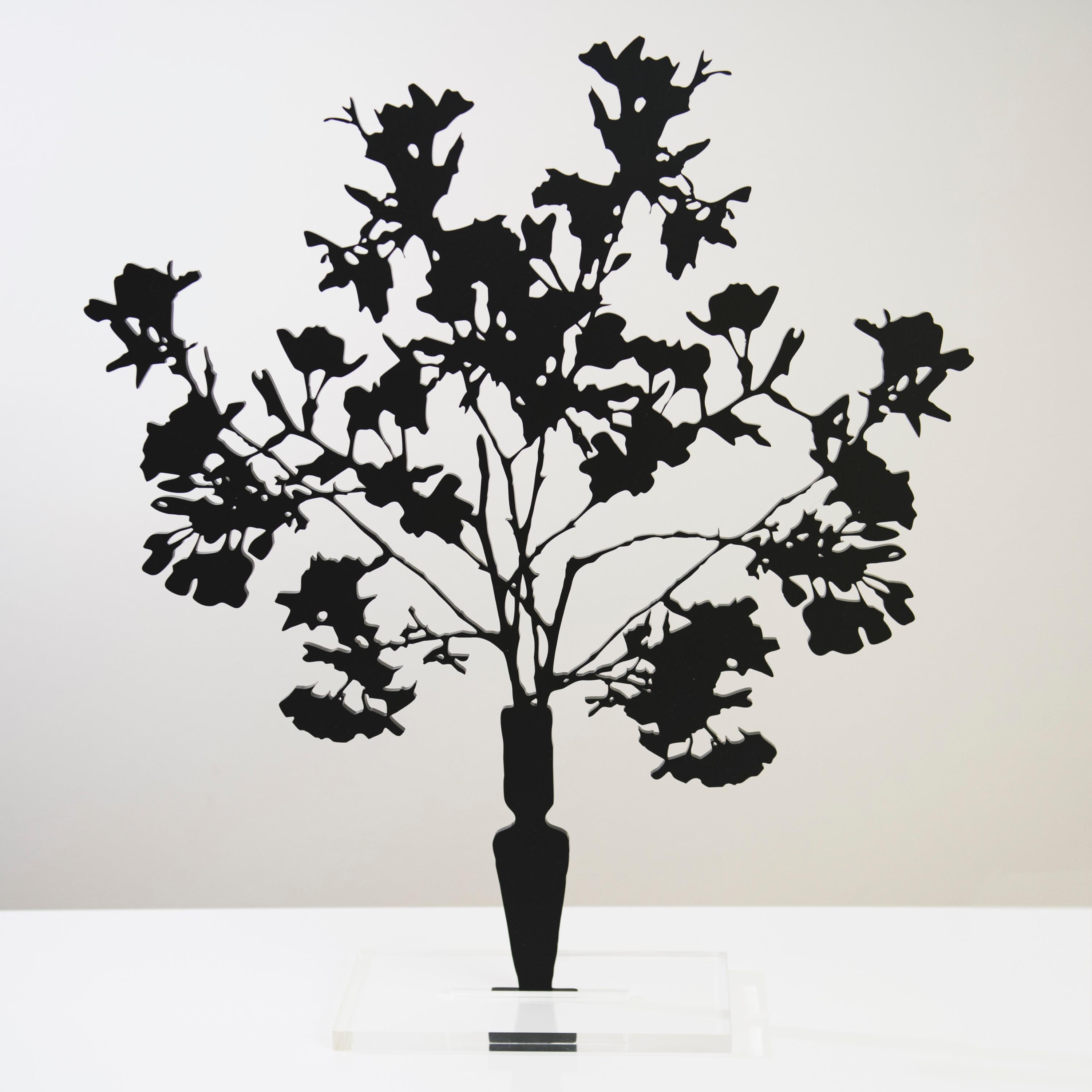 Joana P. Cardozo Abstract Sculpture - Cherry Blossoms - Floral black shadow flower bouquet sculpture