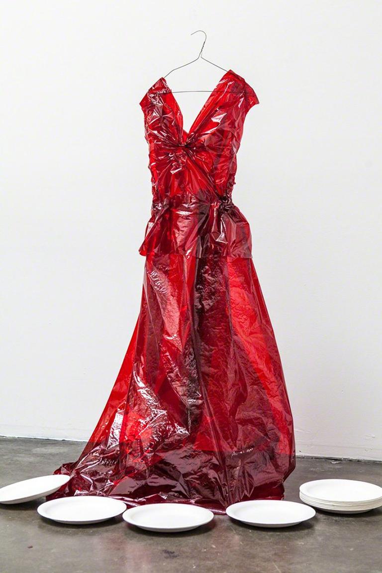 Jane Szabo Still-Life Photograph - Red Cellophane - Ballgown still life dress made from red cellophane