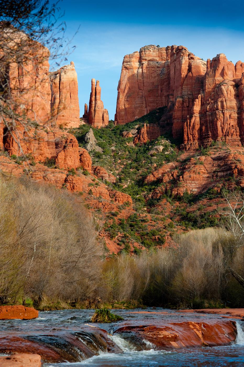 Alan Montgomery Color Photograph - Untitled 3103 - Natural Texas landscape w/ mountains, flora & water stream