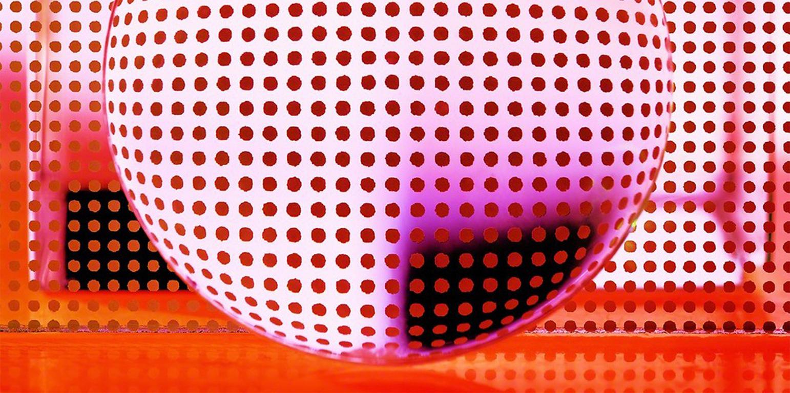 Circular Thinking I - Geometric, multicolored abstraction with polka dots (Pink), Abstract Photograph, von Deborah Bay