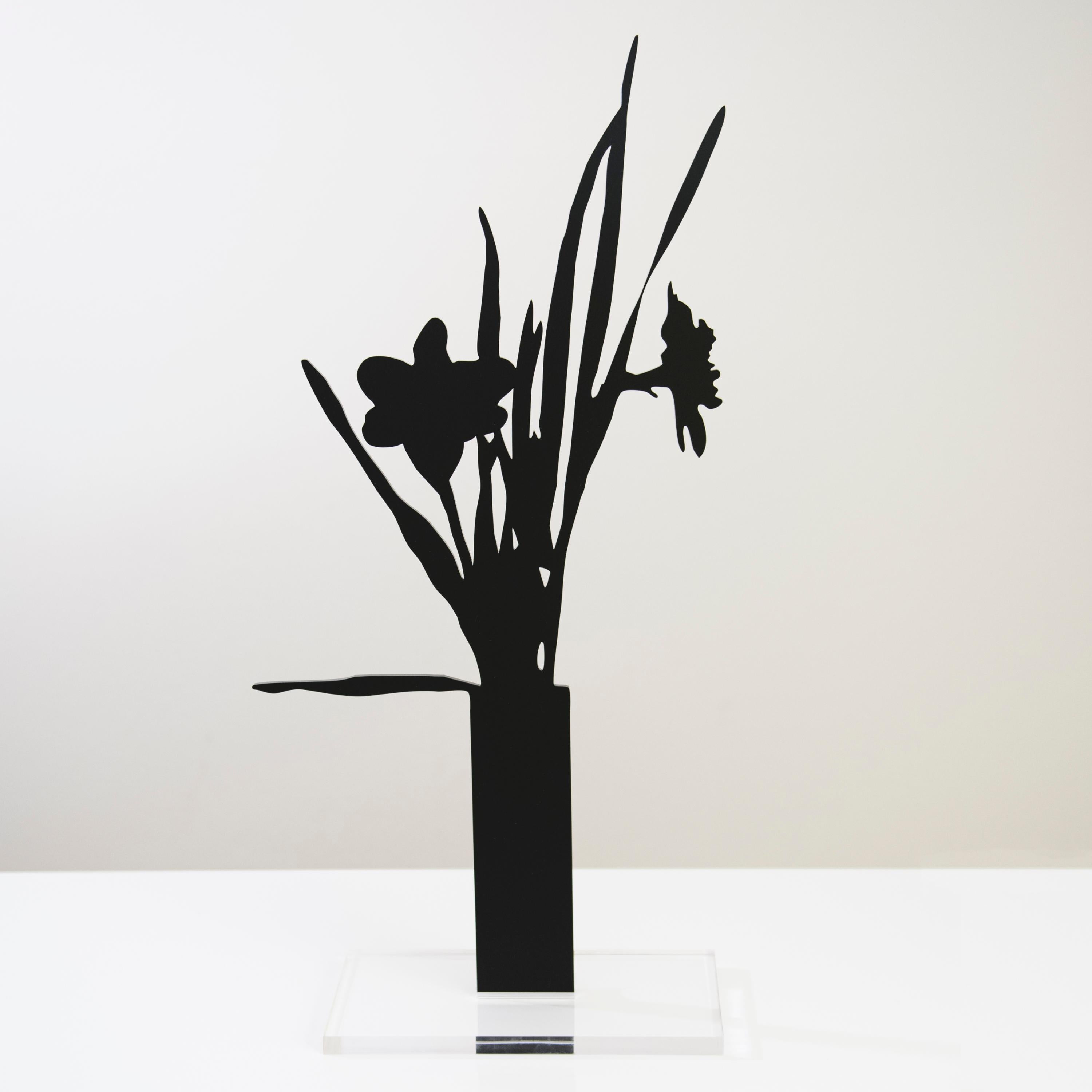 Joana P. Cardozo Still-Life Sculpture - Wild Daffodils - Floral black shadow flower bouquet sculpture