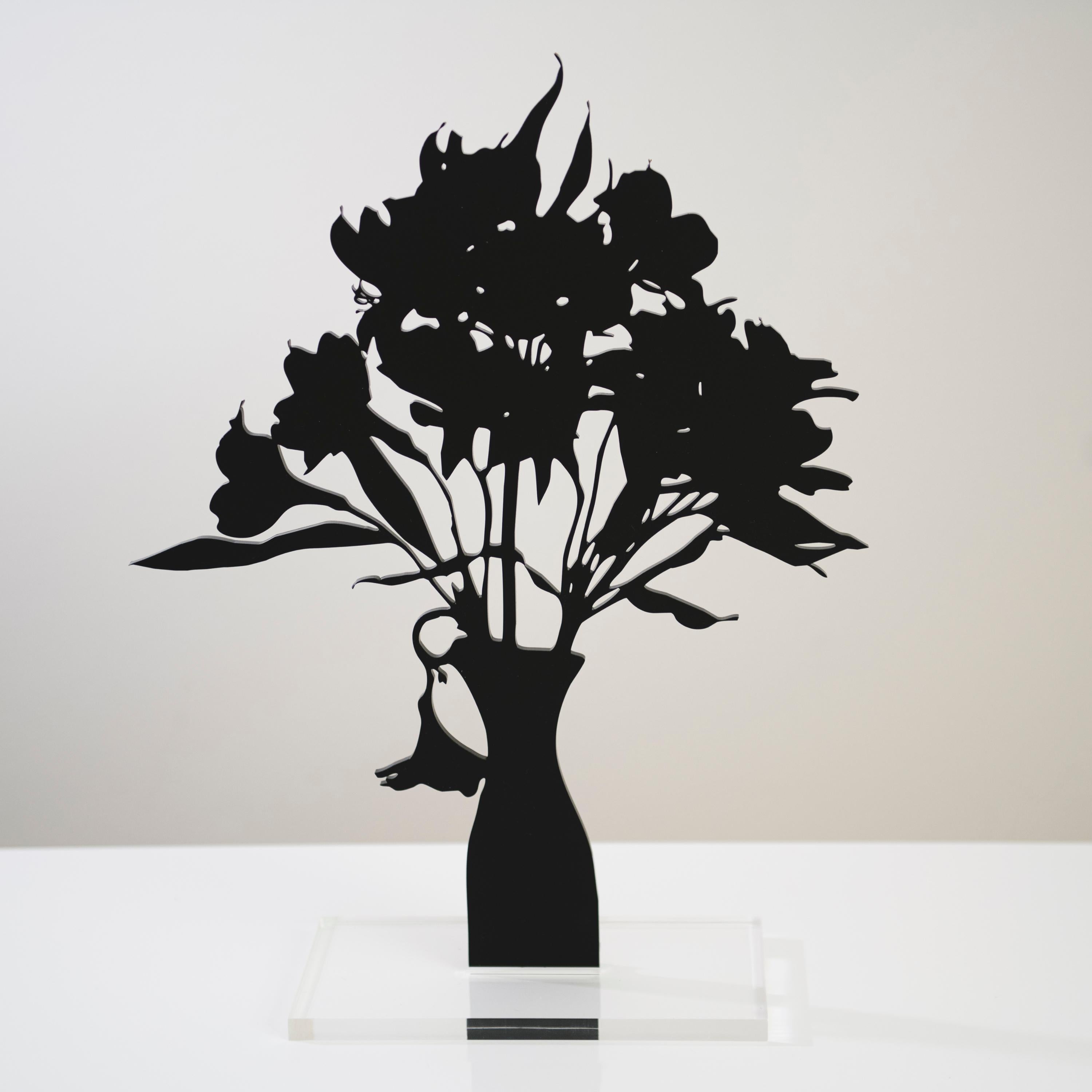 Joana P. Cardozo Still-Life Sculpture - Alstroemerias - Floral black shadow flower bouquet sculpture