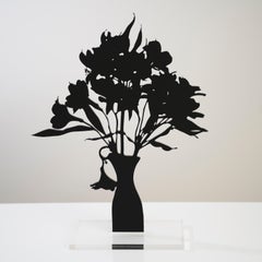 Alstroemerias - Floral black shadow flower bouquet sculpture