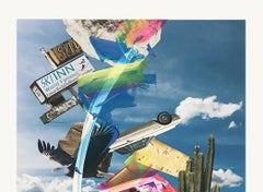 Desert POP: Joshua Tree Park 2 - Western cowboy collage w/ horse & bald eagle