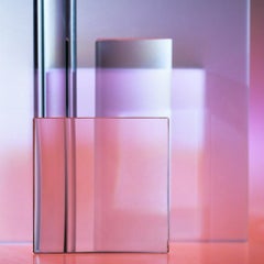 Reflections on the Square - Pink & purple light abstract with geometric squares