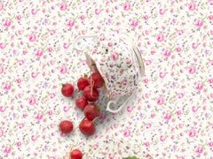 Royal Albert Rose Confetti with Radish - Pink & white floral food still life