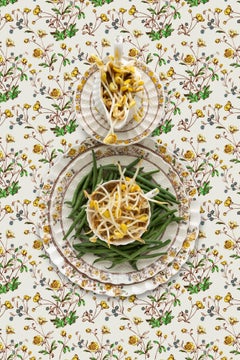 Spode Buttercup with Beans - Green & yellow string beans & sprouts still life