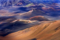 Surreal Land #2 - Sweeping aerial blue & purple mountain Hawaii island landscape