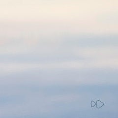 Survivor - Dreamy pastel blue and pink minimal landscape & waterscape abstract