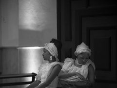 Two Women - Doorway of San Pedro Claver - Standing at Cartagena, Colombia church