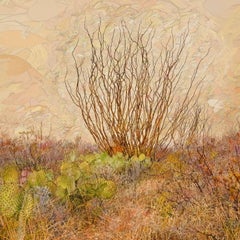 Ocotillo - Desert plant, cacti & dry brush, tan Southwestern American landscape