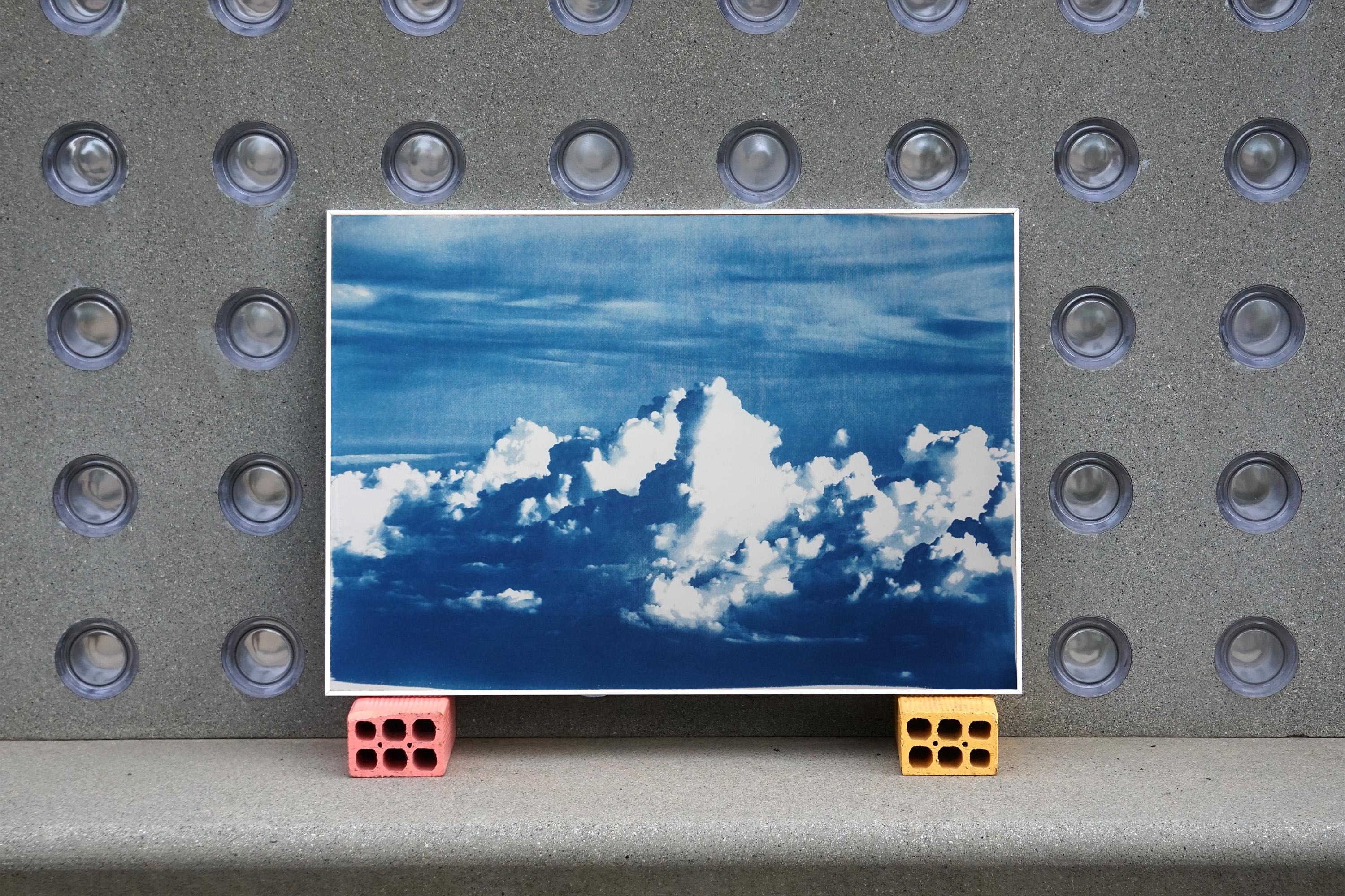 Nuages bleus, paysage de ciel tempête, tons bleus, cyanotype extra-large, papier en vente 2