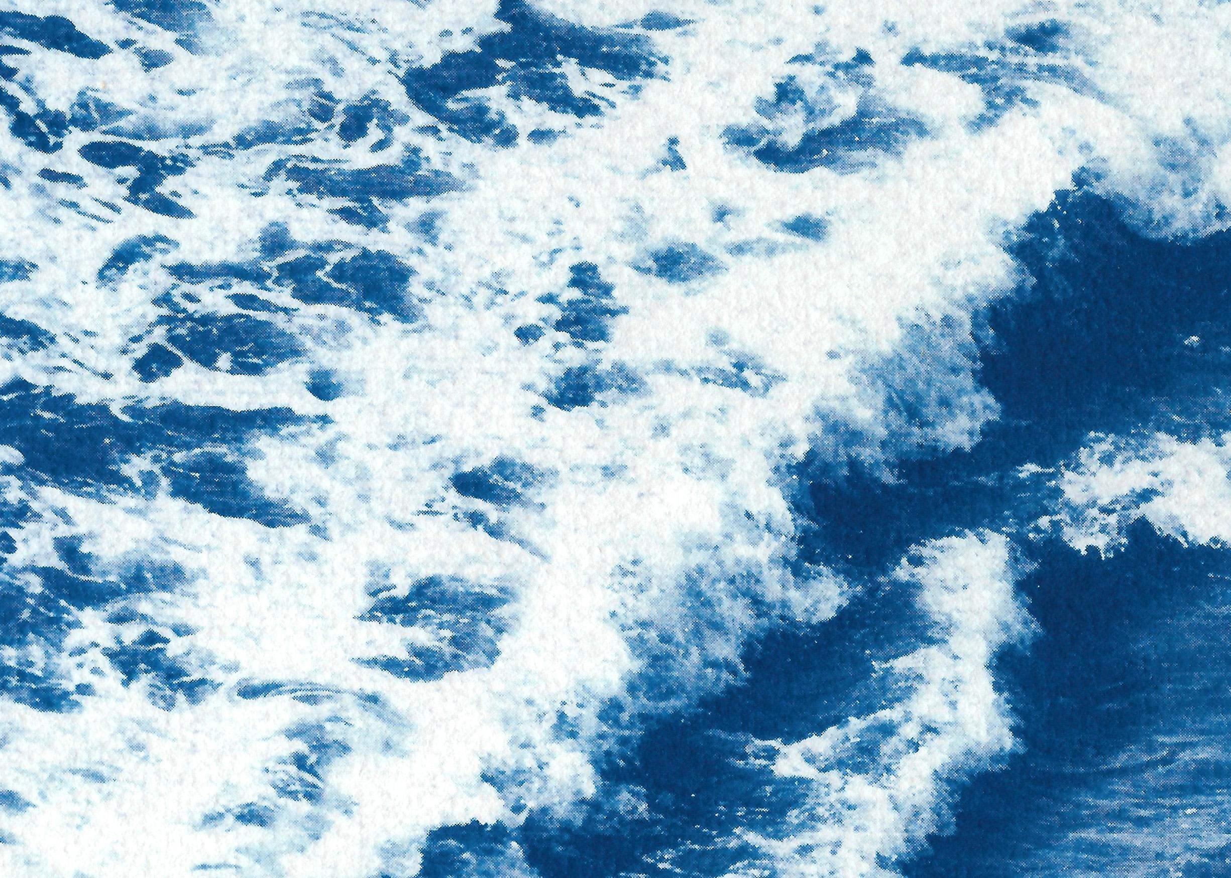 Blue Rolling Waves off Sidney, Seascape Diptych Cyanotype, Australian Coast Surf en vente 3