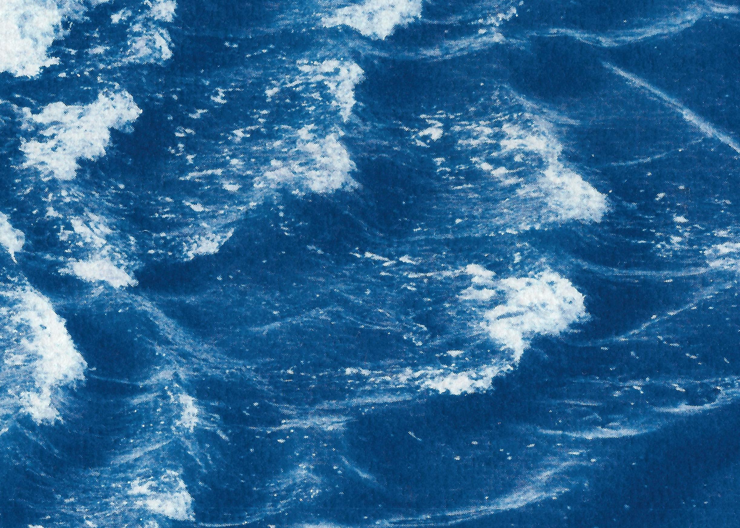 Blaue Rolling Waves off Sidney, Meereslandschaft Diptychon Cyanotype, Australian Coast Surf im Angebot 5