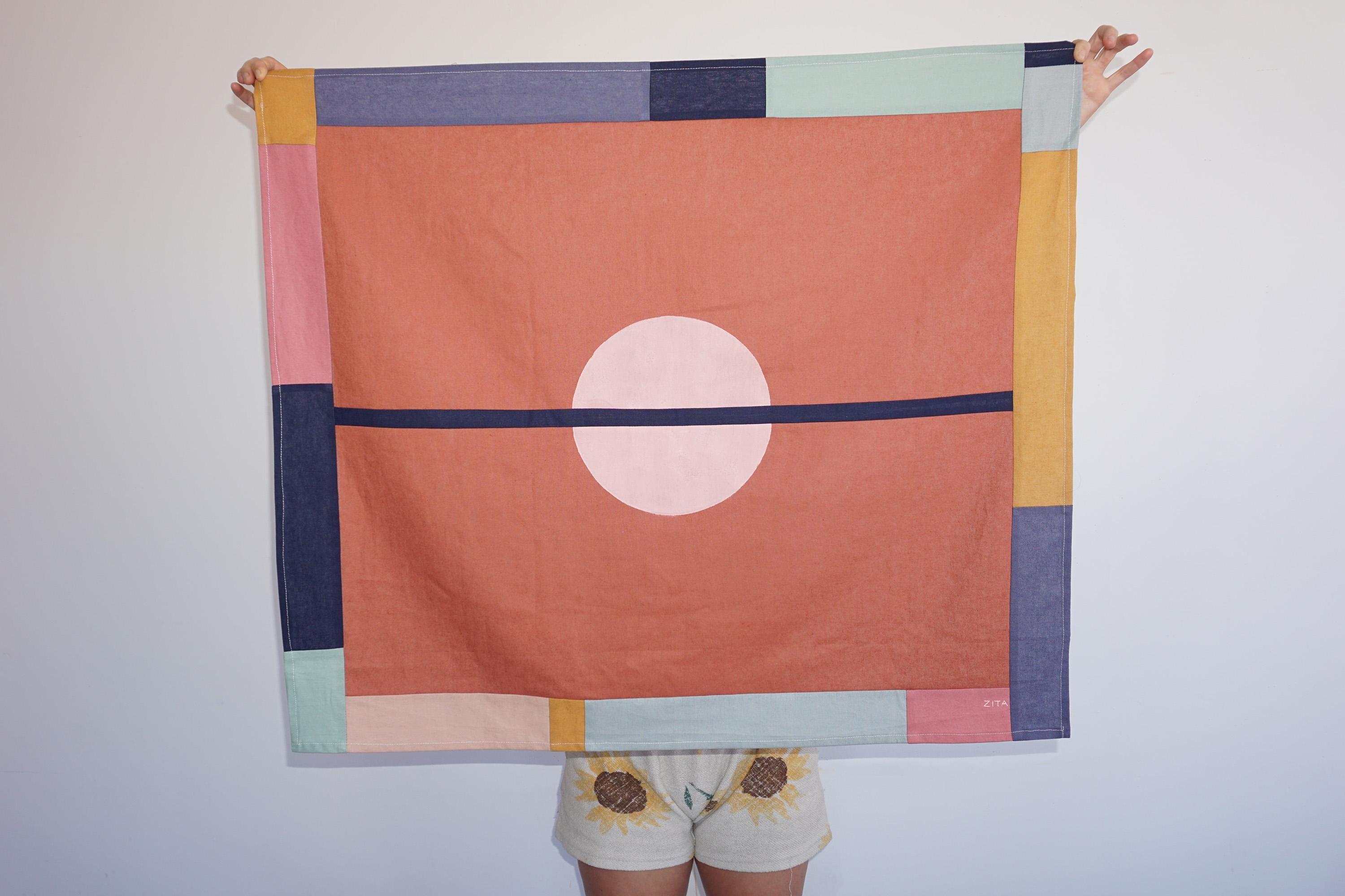 La Révolution Copernicanienne, patchwork de style astrologique, formes géométriques aux tons de terre en vente 6