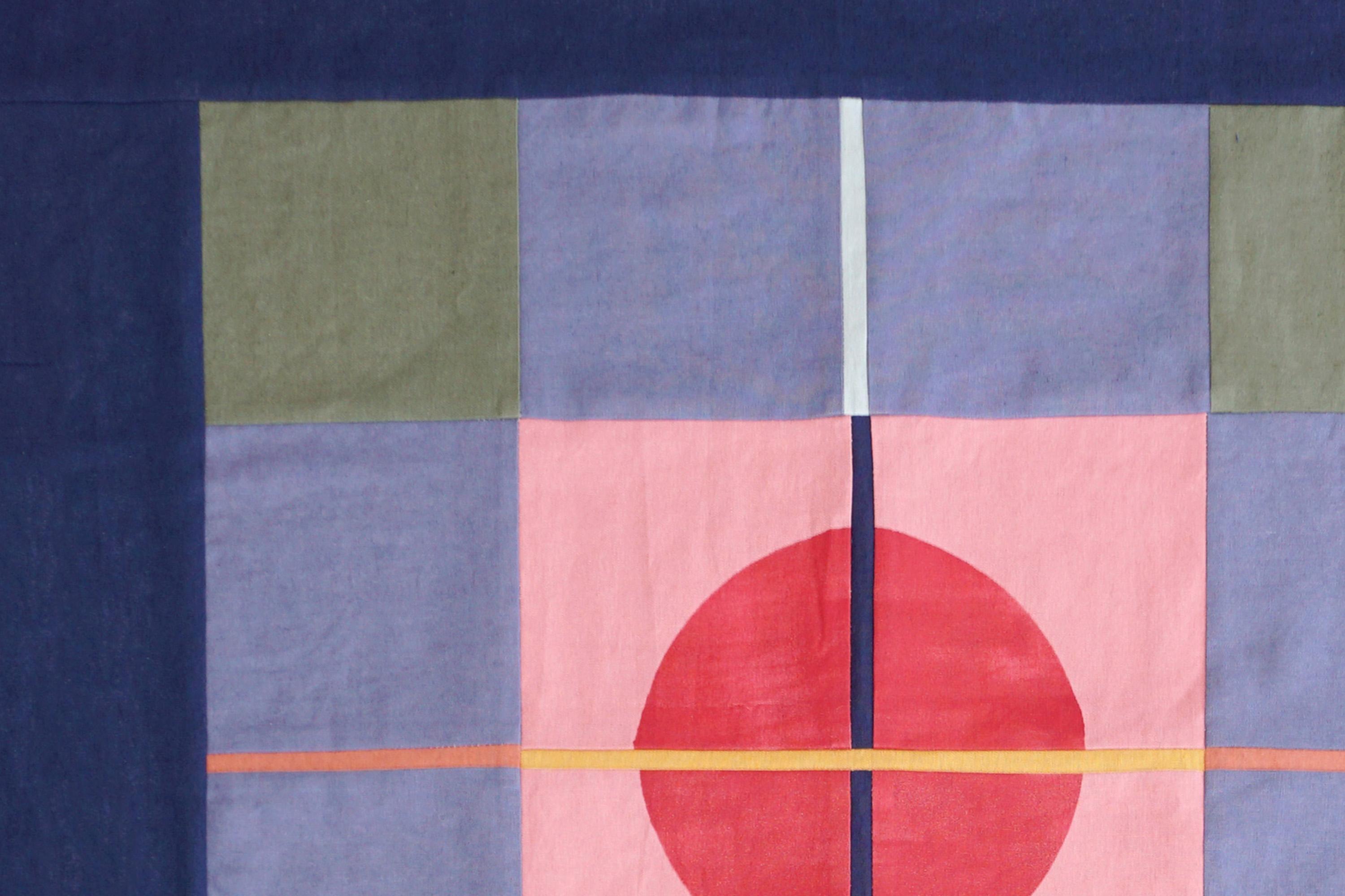 Copernican Revolution, Astronomy Style Patchwork, Blue Tones Geometric Shapes For Sale 5