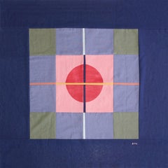 Copernican Revolution, Astronomy Style Patchwork, Blue Tones Geometric Shapes