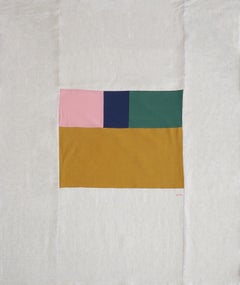 Quiet Room from Above, intérieur géométrique du Bauhaus, patchwork de tons nus, 2024