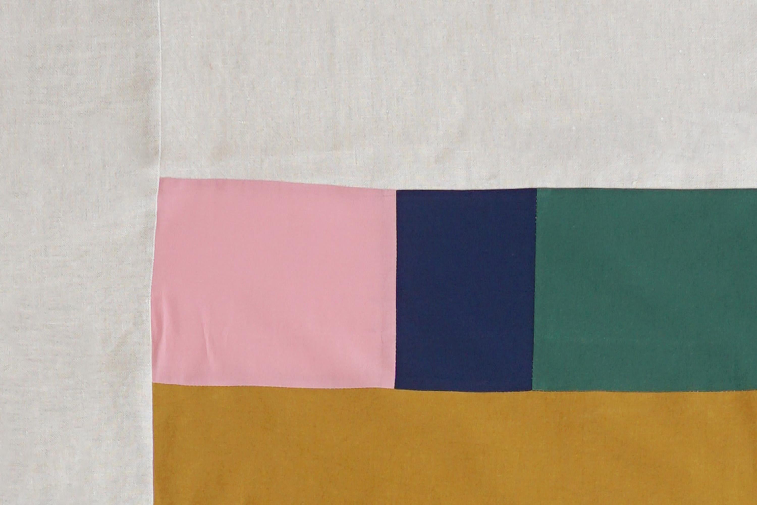 Quiet Room from Above, Bauhaus Geometric Interior, Nude Tones Patchwork, 2024 For Sale 4