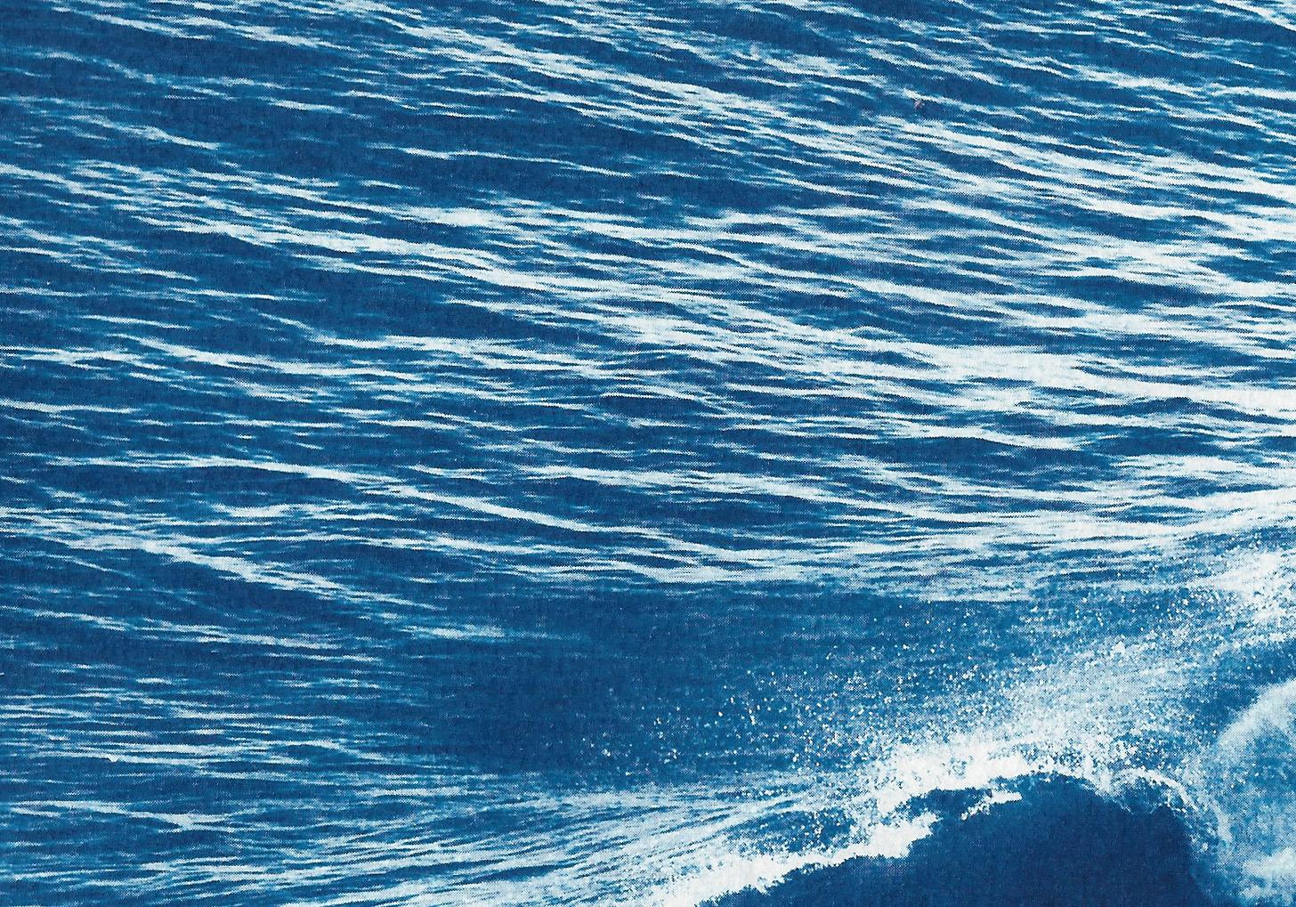 Paesaggio marino di Venice Beach, onda lunga, scena nautica in toni blu, edizione limitata - Landscape Art Blu di Kind of Cyan
