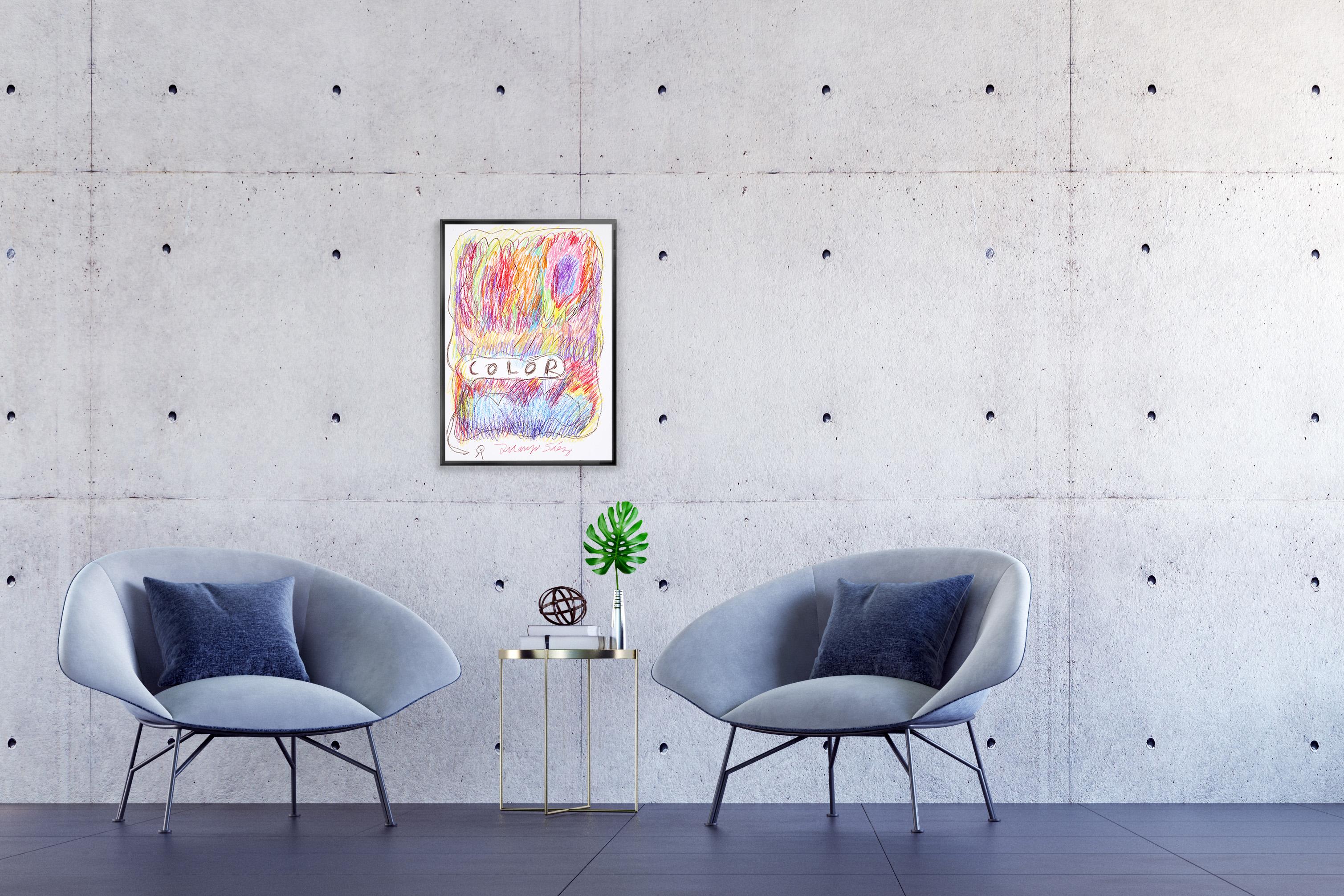 This is a beautiful expressionist style drawing by Juanjo Saez. Juanjo's pictorial work is an exploration of color, texture, and movement, creating vibrant compositions that capture the essence of everyday life with a deeply personal look. Inspired