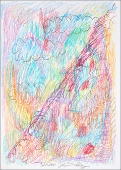 Ascendent Dreams, Abstract Expressionist, Color Crayon, Childlike Drawing, Paper
