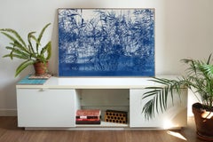 Mystic Louisiana Marsh Landscape in Blue Tones, Limited Edition Cyanotype Print