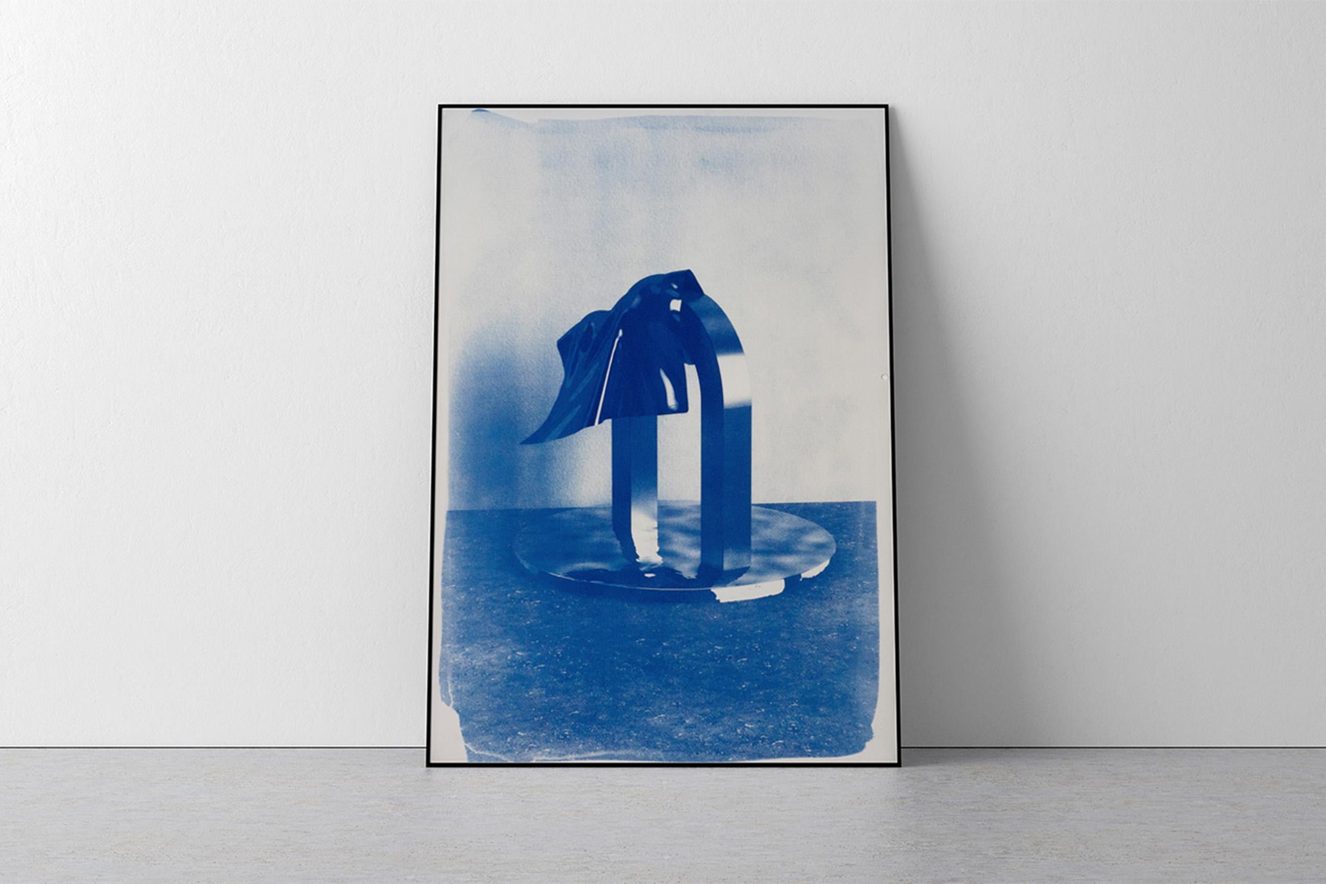 Clear Plastic nº2, Contemporary Cyanotype on Watercolor Paper, 70x50cm, Minimal  - Art by Kind of Cyan