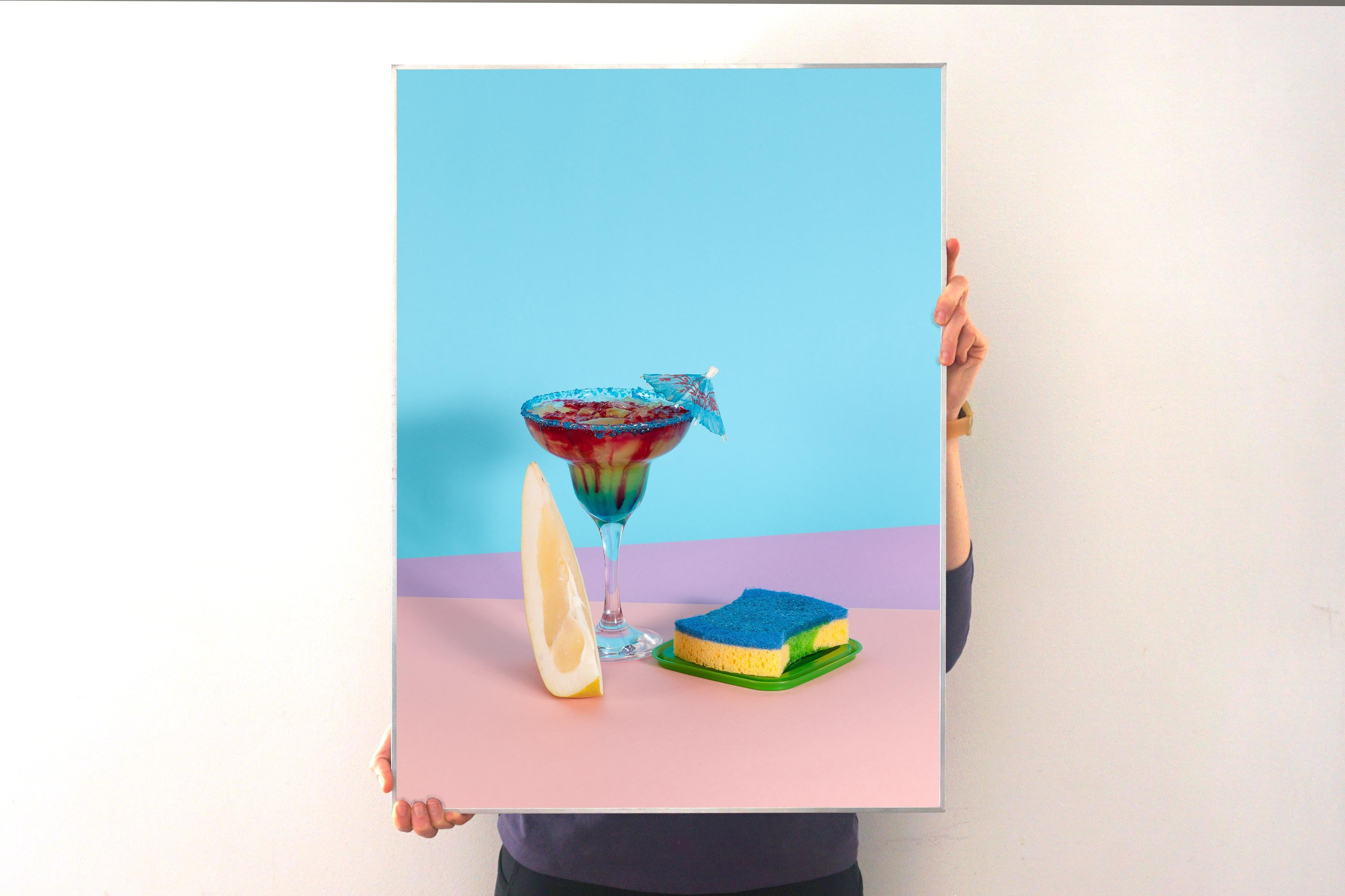 Sexy Miami Futuristic Cocktail Lounge #9, Giclée Print Limited Edition of Three - Blue Still-Life Photograph by Ryan Rivadeneyra