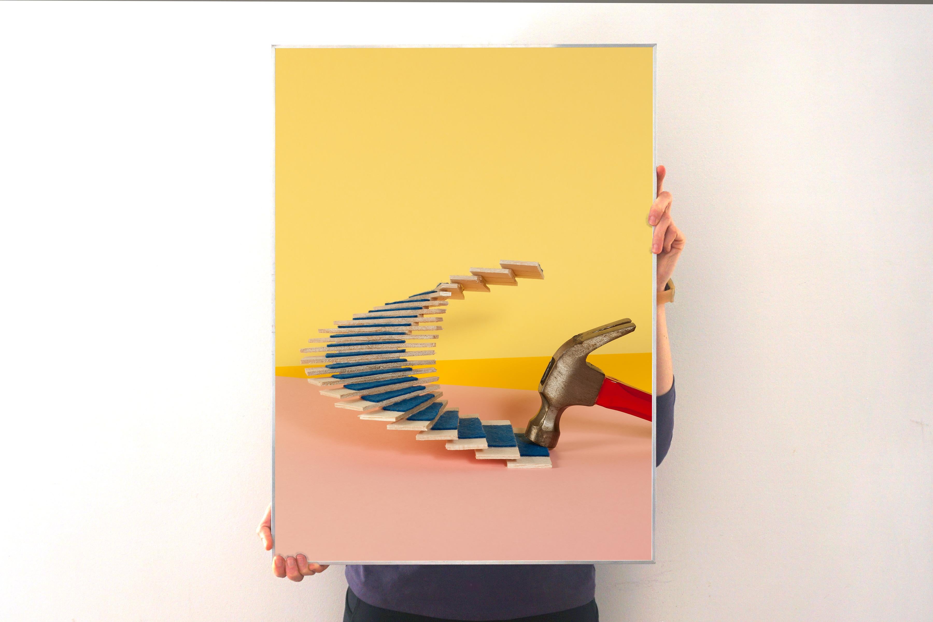 Oscar Niemeyer Staircase #7, Giclée Print Limited Edition of 3, Light Pastel  1
