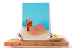 Tropical Refreshing Still Life, Modern Giclée Print Limited Edition, Pink & Blue