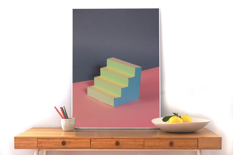 Naif Architecture with Pastel Palette, Contemporary Sol Lewitt Inspired - Art Deco Photograph by Ryan Rivadeneyra