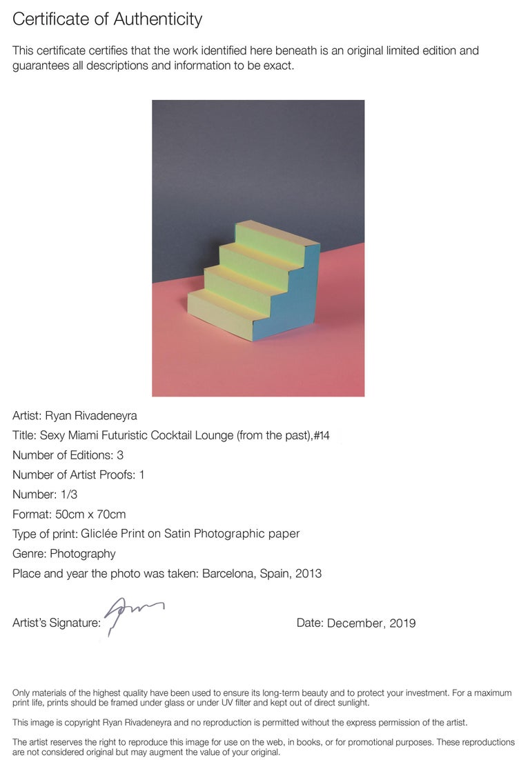 Naif Architecture with Pastel Palette, Contemporary Sol Lewitt Inspired For Sale 3