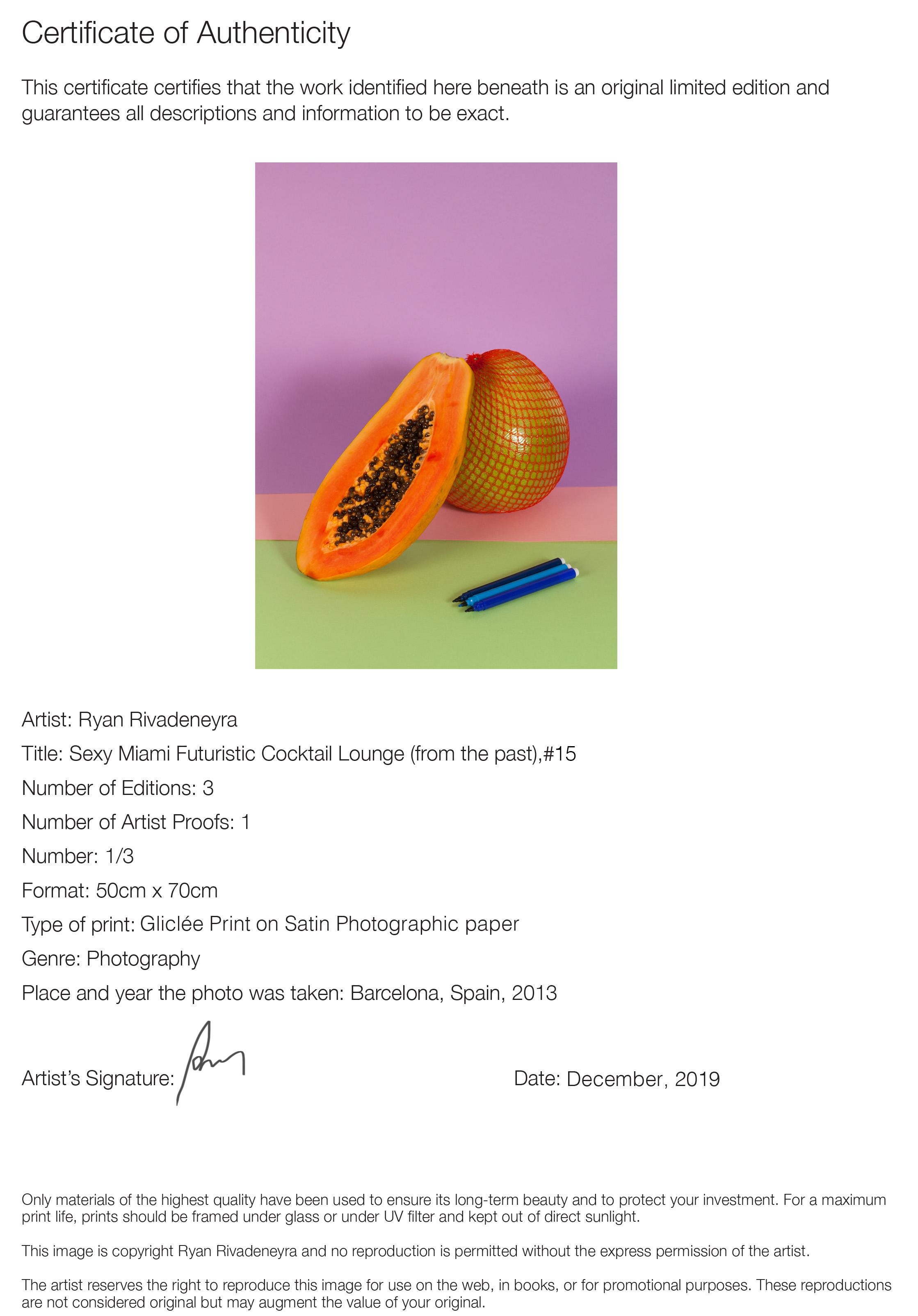 Burnt Orange Papaya, Contemporary Still Life, Tropical Fruits, Exotic Fruit    For Sale 1