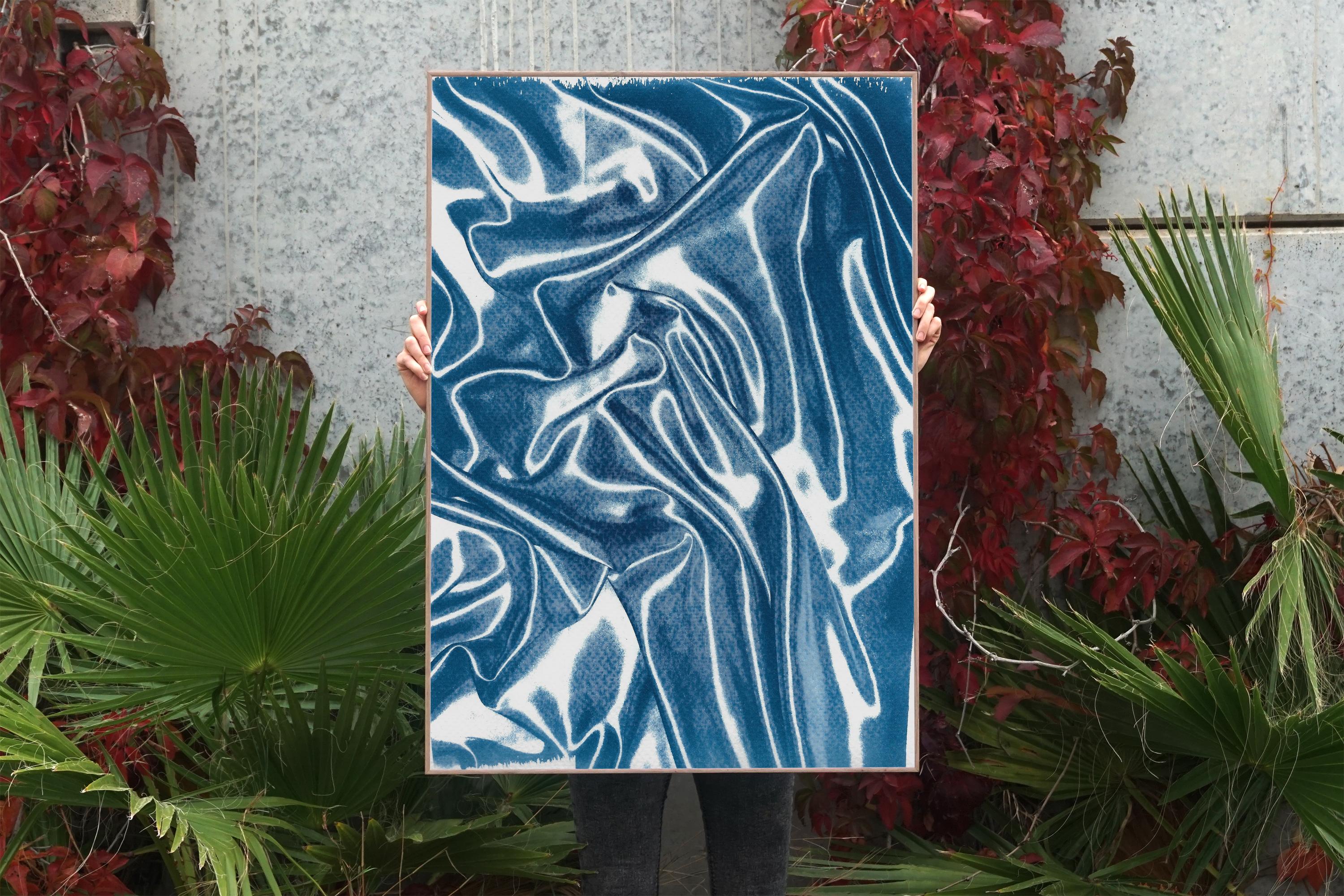 Silk Whisper in Classic Blue, Blueprint on Watercolor Paper, Subtle Memories 1